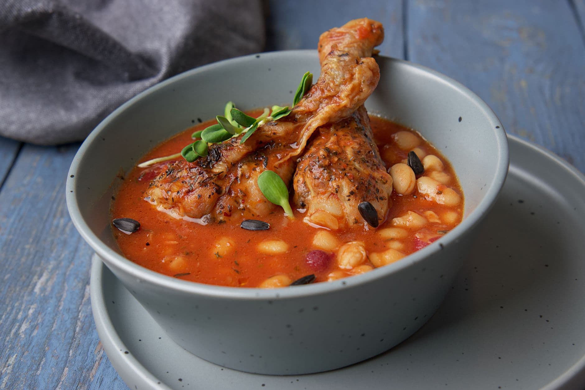 Warm and hearty stew served in a rustic bowl