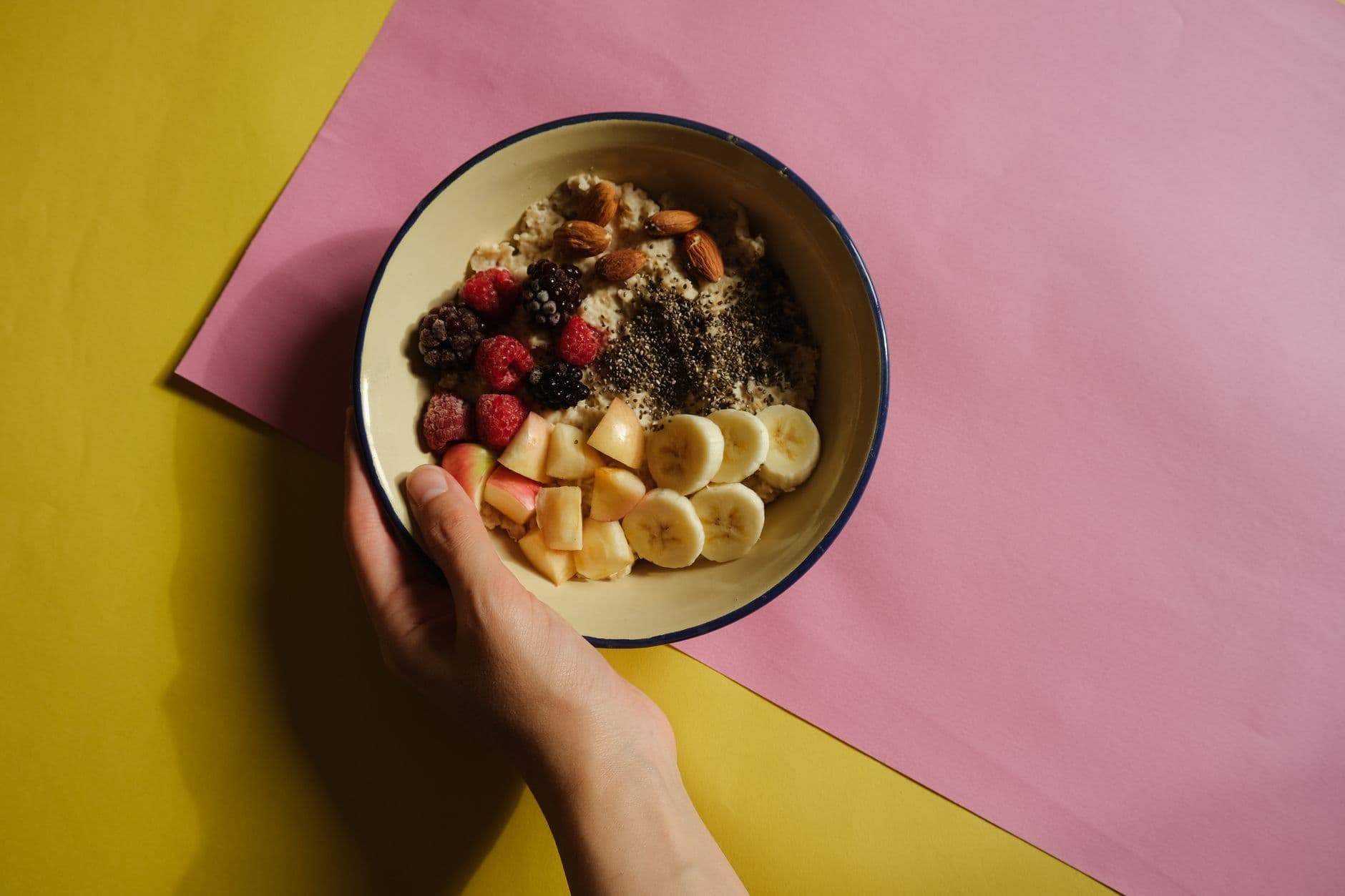 Banana Peanut Protein Oatmeal prepared and served as the finished dish