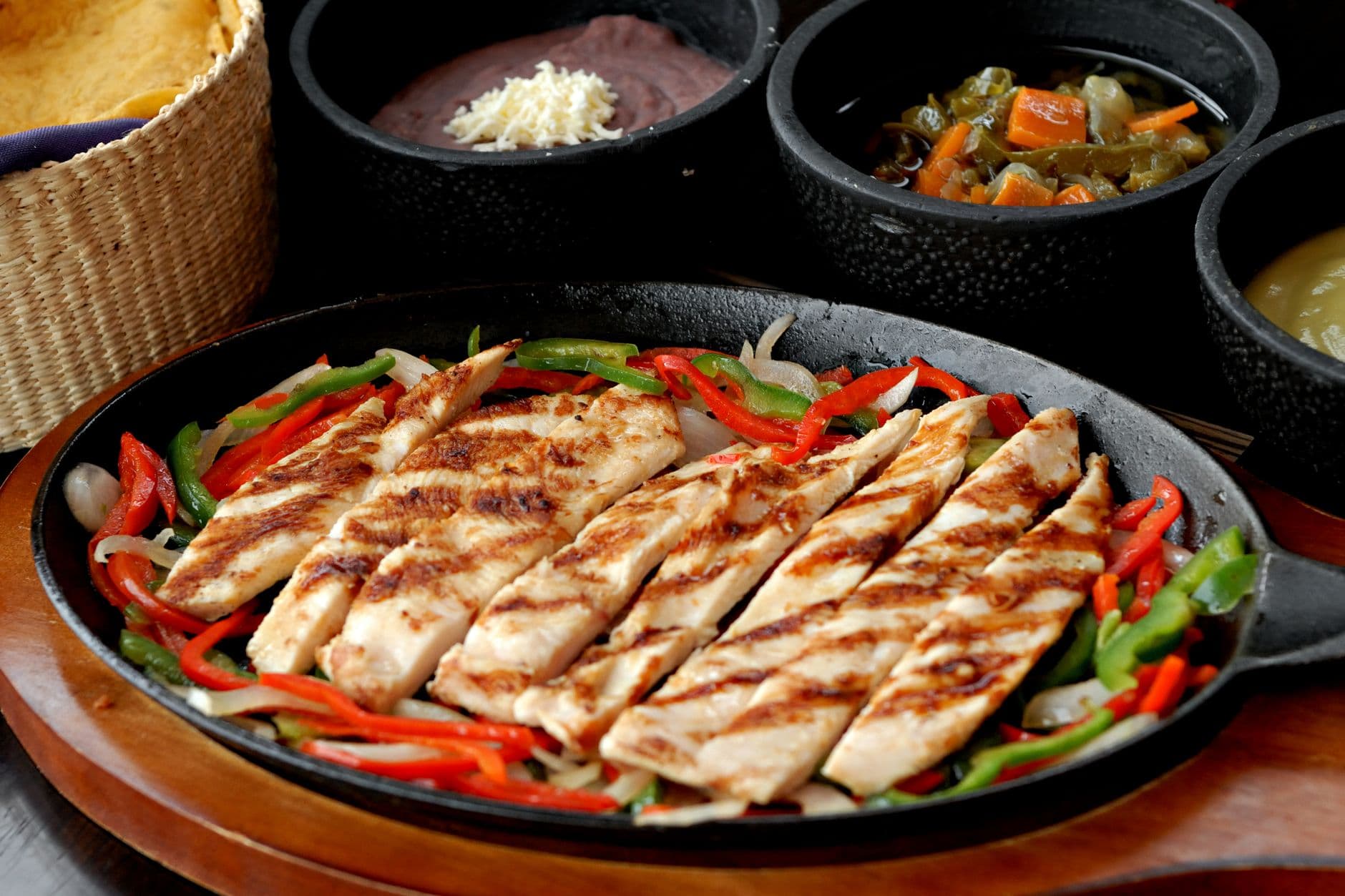 Chicken Whole-Wheat Tortilla Fajitas prepared and served as the finished dish