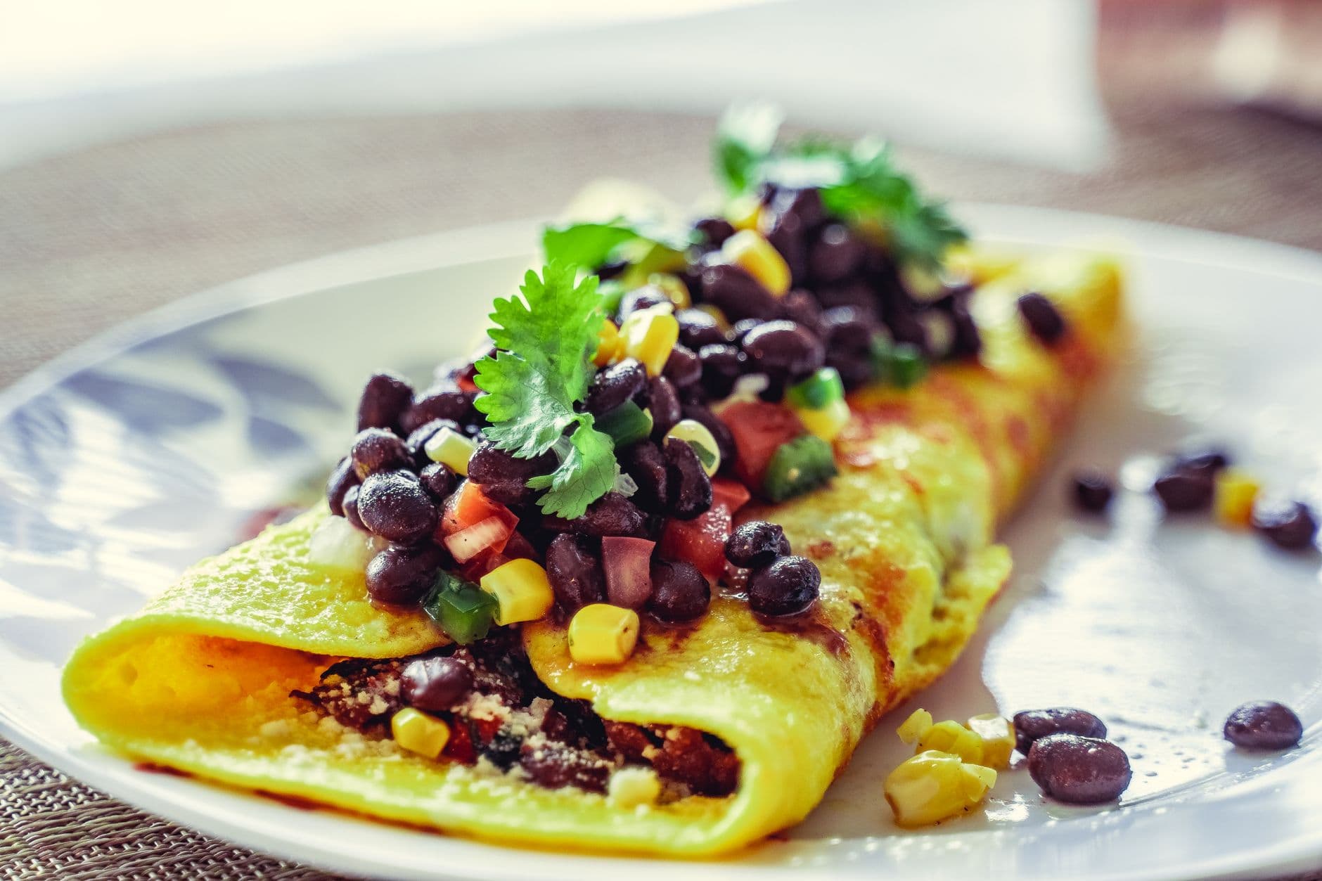 Black Bean Egg Breakfast Bowl prepared and served as the finished dish