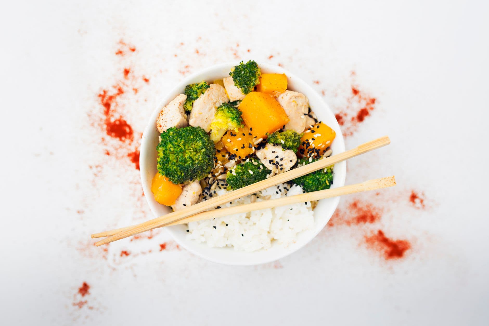 Turkey Brown Rice Power Bowl prepared and served as the finished dish