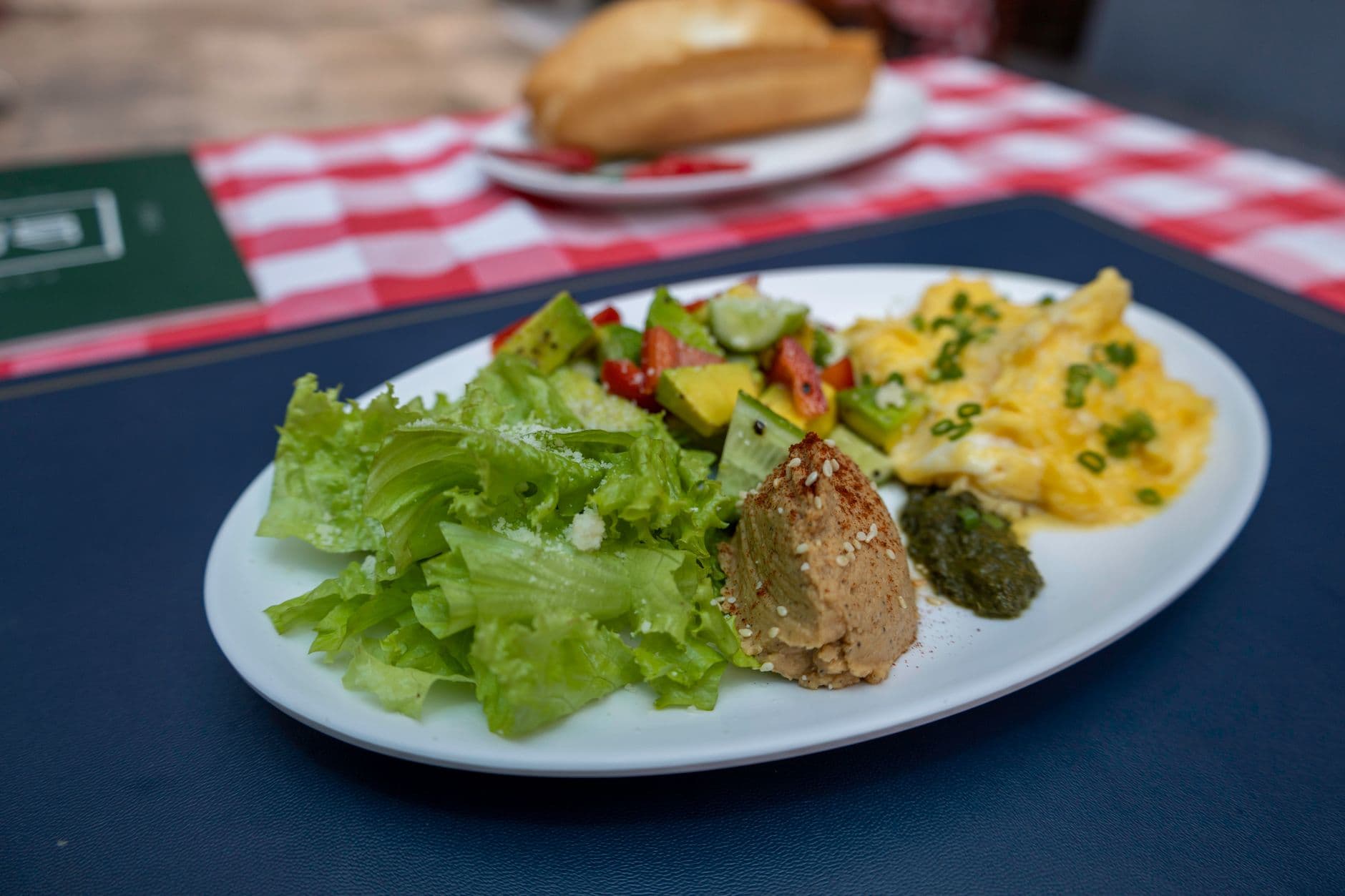 Egg Hummus Toast Bites