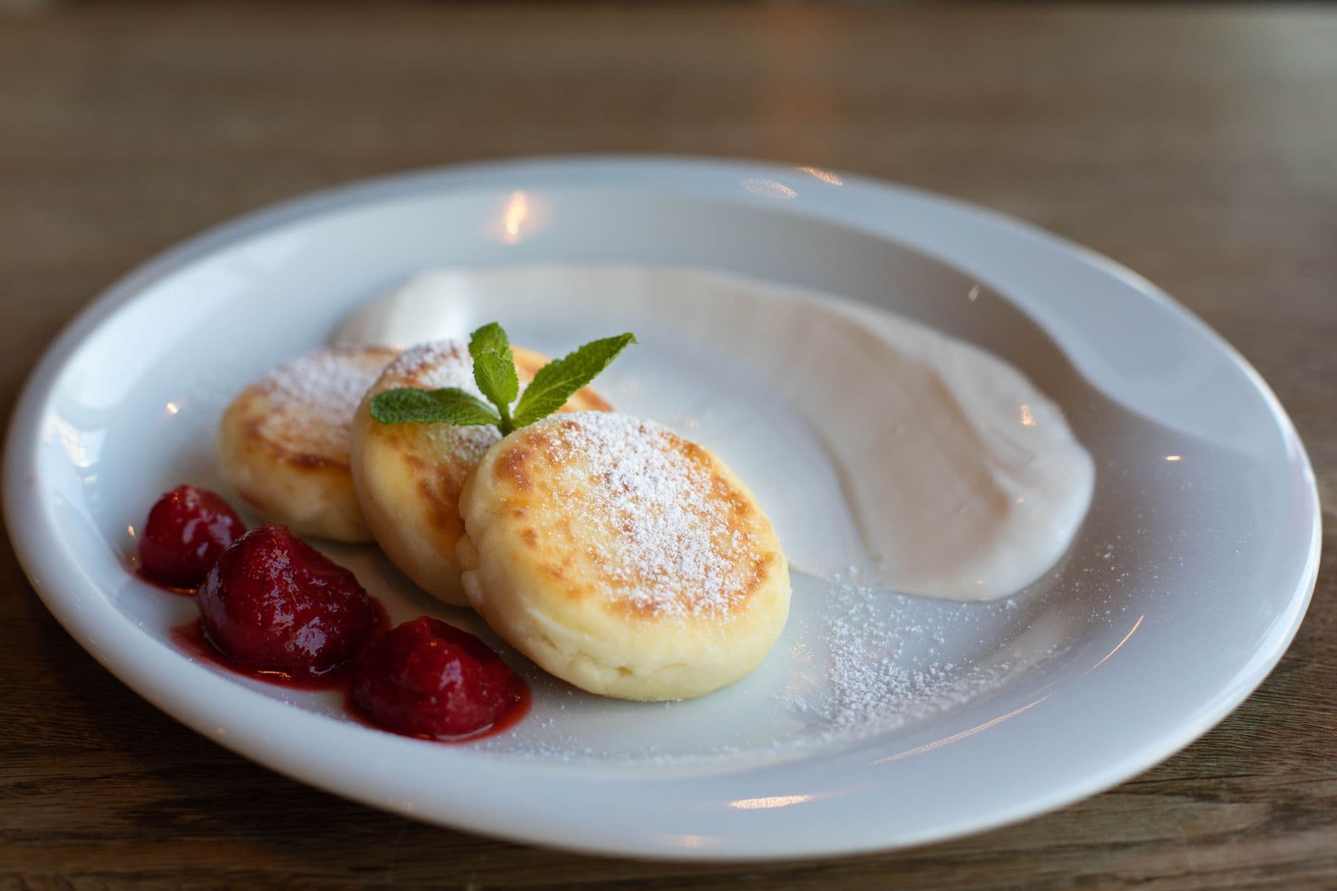 Cottage Cheese Banana Pancakes prepared and served as the finished dish