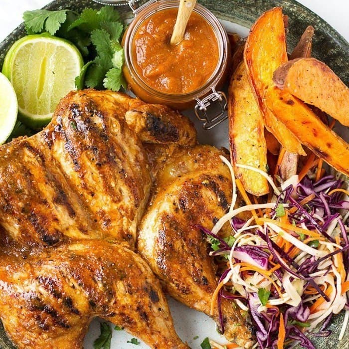 Piri-Piri Chicken and Slaw prepared and served as the finished dish
