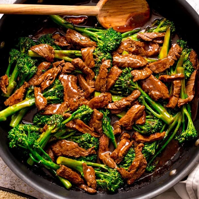 Beef and Broccoli Stir-Fry prepared and served as the finished dish