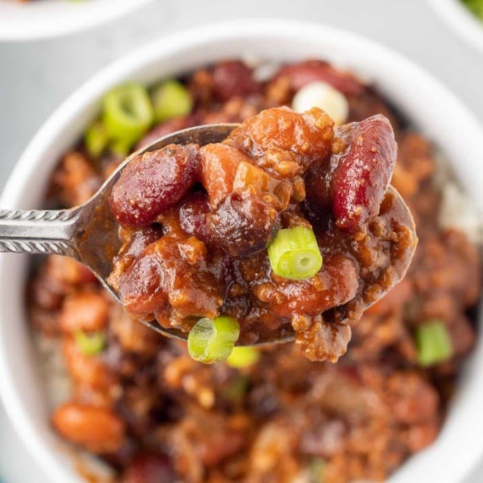 Salt Beef and Beans prepared and served as the finished dish