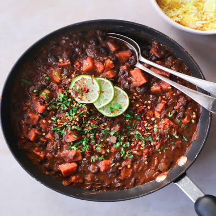 Black Bean Hotpot prepared and served as the finished dish