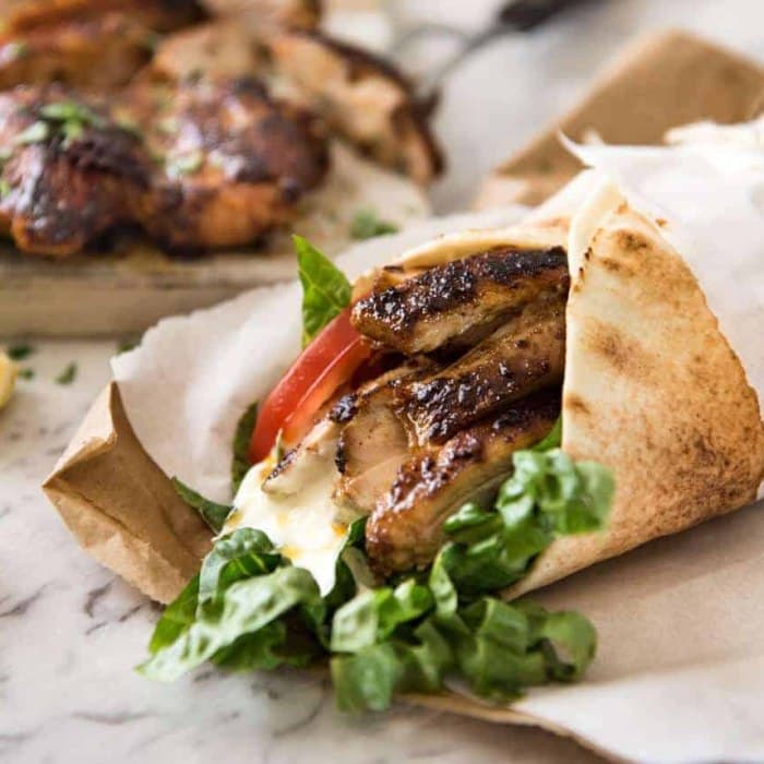 Shawarma prepared and served as the finished dish