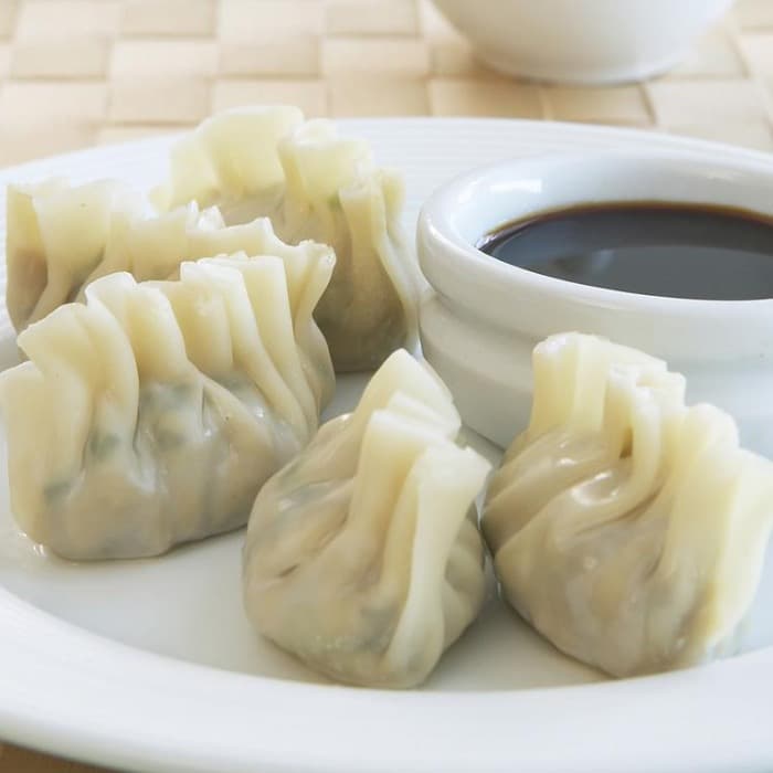 Wontons prepared and served as the finished dish