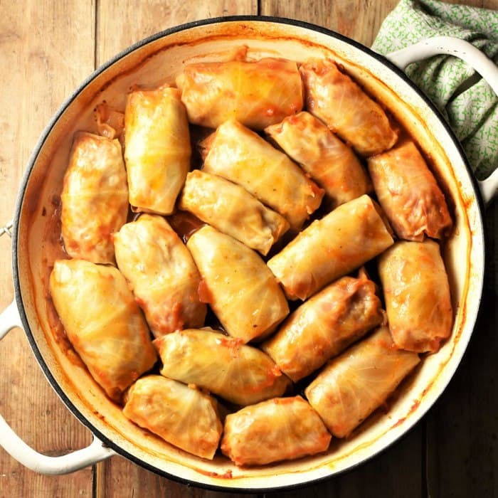 Golabki (cabbage roll) prepared and served as the finished dish