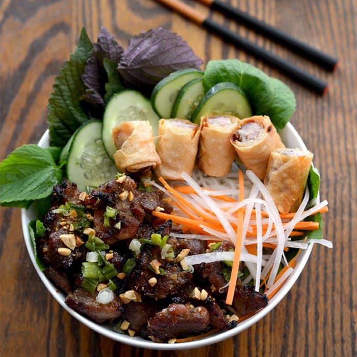 Vietnamese Grilled Pork prepared and served as the finished dish