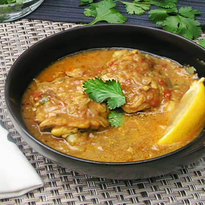 Venezuelan Coconut Chicken prepared and served as the finished dish