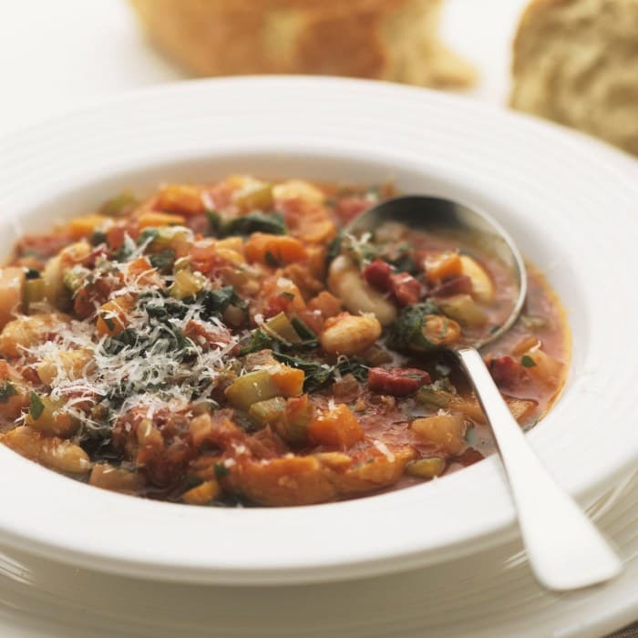 Ribollita prepared and served as the finished dish