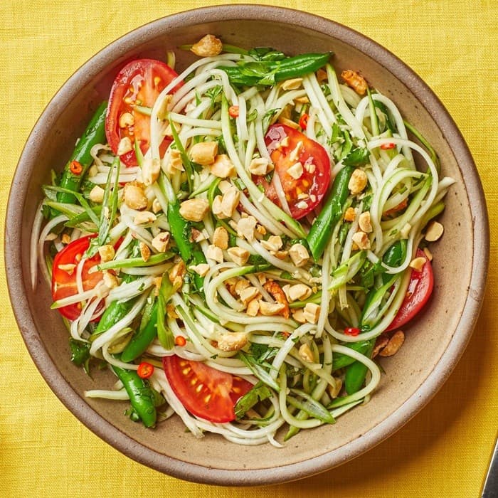 Papaya Salad prepared and served as the finished dish