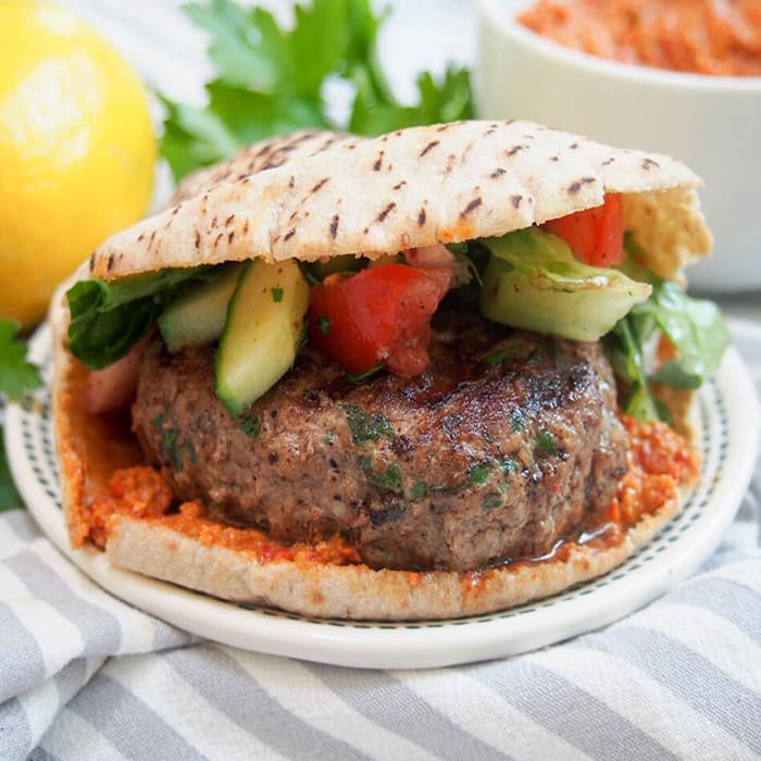 kofta burgers prepared and served as the finished dish